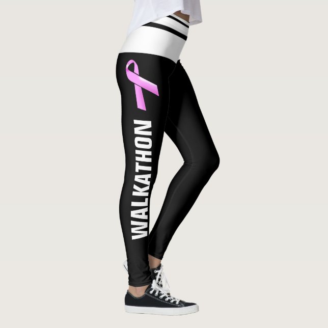 Rosa medvetenhet för bröstcancer för bandwalkathon leggings (Höger)