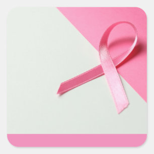 Rosa Medvetenhet om bröstcancer hos band Fyrkantigt Klistermärke