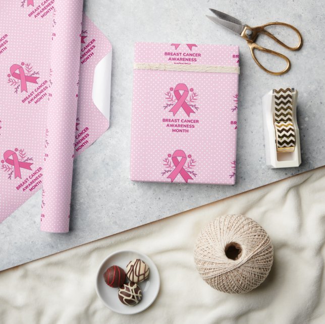 Rosa Medvetenhet om bröstcancer hos band Presentpapper (Hantverk)