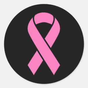Rosa Medvetenhet om bröstcancer hos band Runt Klistermärke