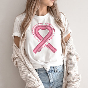 Rosa Medvetenhet om bröstcancer Retro för bröstcan T Shirt