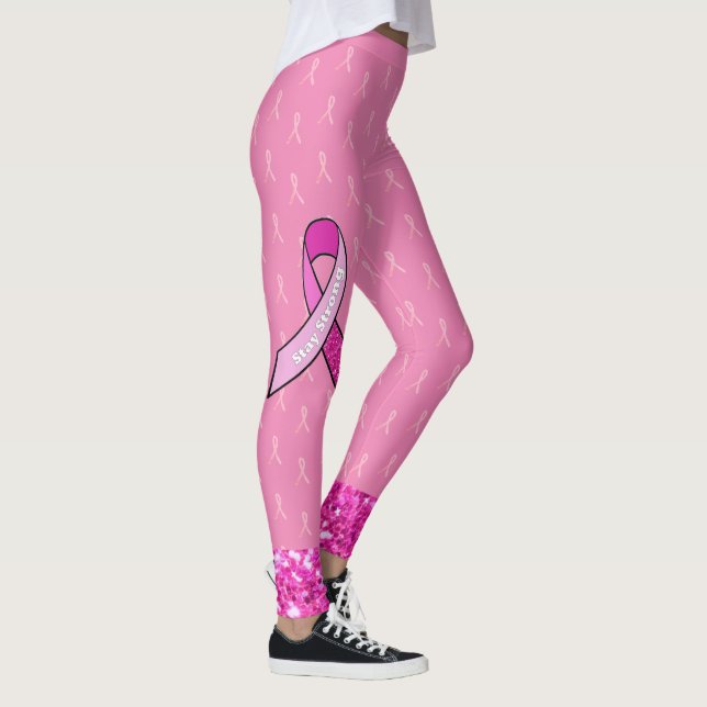 Rosa Medvetenhet om bröstcancer Ribbon Leggings (Höger)