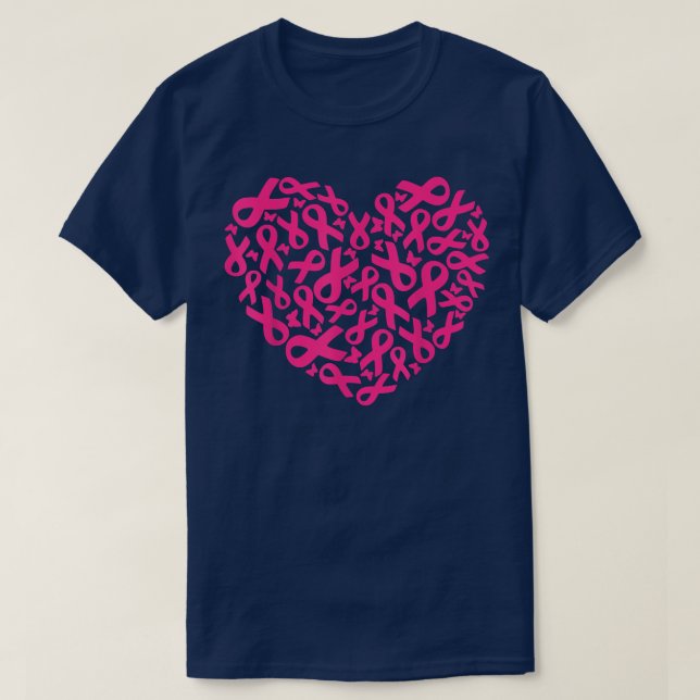 Rosa Medvetenhet om bröstcancer vid hjärtsvikt Kär T Shirt (Design framsida)