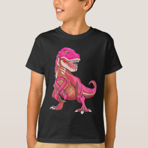 Rosa Medvetenhet om bröstcancer vid T- rex- bröstc T Shirt