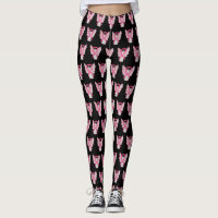 Rosa medvetenhetsband ängel bröstcancer Leggings