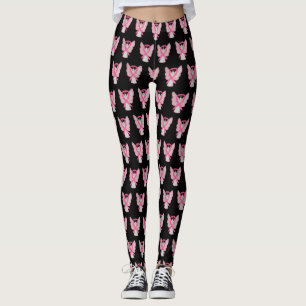 Rosa medvetenhetsband ängel bröstcancer Leggings