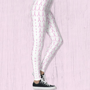 Rosa medvetenhetsband leggings