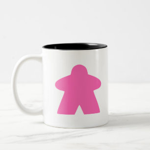 Rosa Meeple Board Game Biet Två-Tonad Mugg