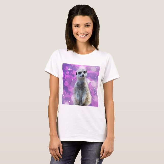 Rosa Meerkat Gnistra T Shirt (Hel framsida)