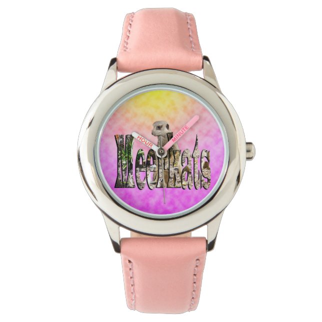 Rosa Meerkat Logotyp Design. Armbandsur (Framsida)