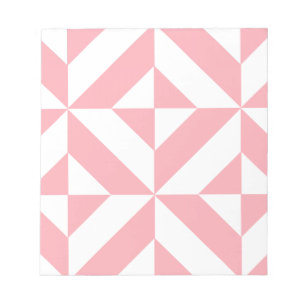 Rosa Melon Geometric Deco Cube Mönster Anteckningsblock