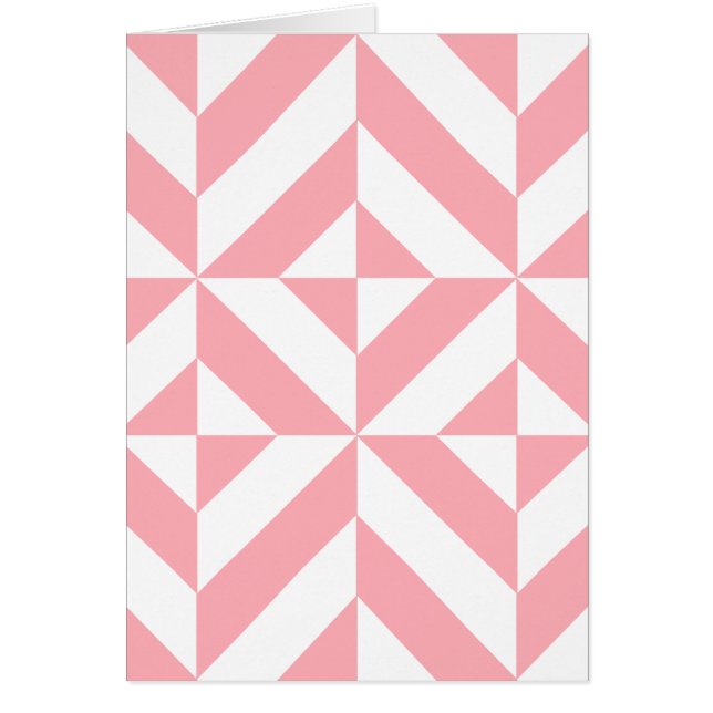 Rosa Melon Geometric Deco Cube Mönster Hälsningskort (Framsidan)