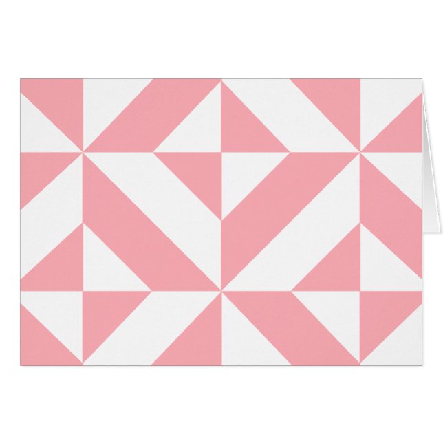 Rosa Melon Geometric Deco Cube Mönster Hälsningskort (Framsidan Horizontal)