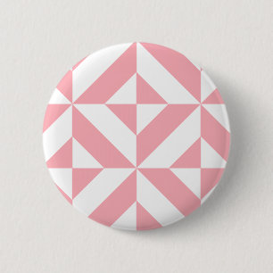 Rosa Melon Geometric Deco Cube Mönster Knapp