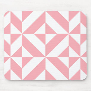 Rosa Melon Geometric Deco Cube Mönster Musmatta