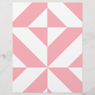 Rosa Melon Geometric Deco Cube Scrapbook Papper