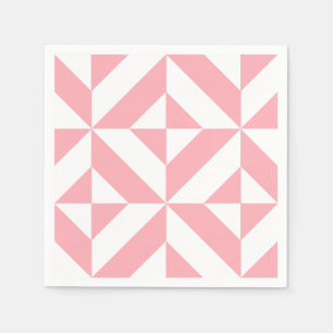 Rosa Melon Geometric Deco Mönster Pappersservett
