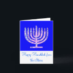 Rosa menora 4Henry för blått Helgkort<br><div class="desc">Du ska kärlek vårt färgrika Hanukkah kort!</div>