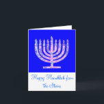 Rosa menora 4Henry för blått Helgkort<br><div class="desc">Du ska kärlek vårt färgrika Hanukkah kort!</div>