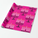 rosa menorah hanukkah purim jewant print presentpapper<br><div class="desc">"shock rosa menorah hanukkah ", "rosa hanukkah", "rosa menorah" , "hanukkah menorah", menorah, "lycklig hanukkah" , kanalukah, hannukah, Hanukkah, "jewant helgdagars"</div>