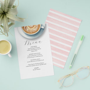 Rosa meny design för kaféer
