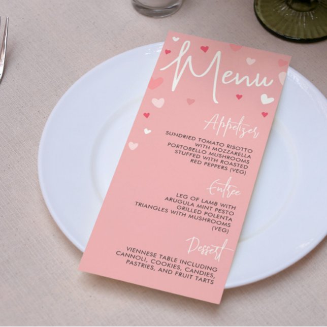 Rosa meny för Valentinsdags middag eller bröllop (Skapare uppladdad)