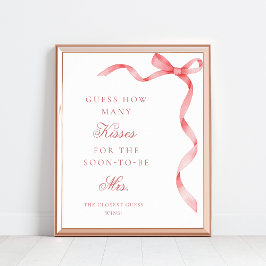 Rosa-menyfliksområdet Hur många Kisses Möhippa-tec Poster