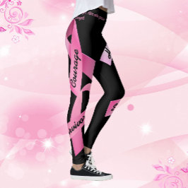 Rosa-menyfliksområdet Power Ord Anpassa mall Leggings