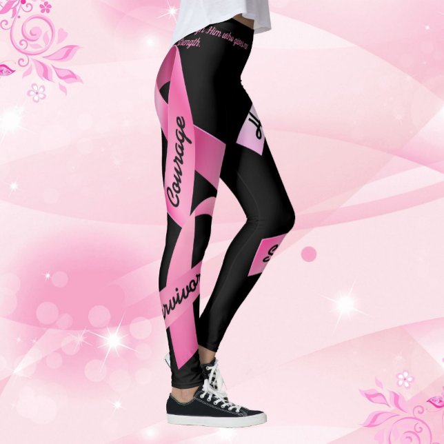 Rosa-menyfliksområdet Power Ord Anpassa mall Leggings (Skapare uppladdad)