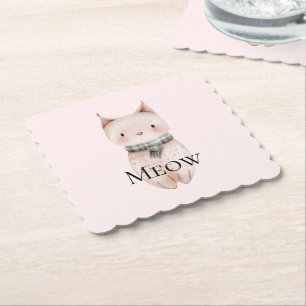 Rosa Meow-julklappen Hjort Snögubbe Underlägg Papper