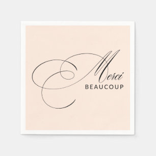 Rosa Merci Beaucoup Calligraphy Tack Pappersservett