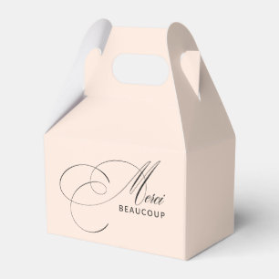 Rosa Merci Beaucoup Elegant Kalligrafi Presentaskar
