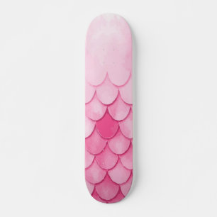 Rosa Mermaid Scale Textur Design Mini Skateboard Bräda 18,5 Cm
