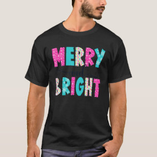 Rosa Merry and Bright jul Cute Family Julafton H T Shirt