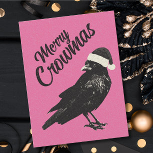 Rosa Merry Crowmas julkort Helgdag Helg Vykort