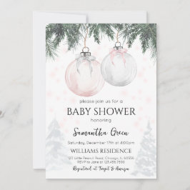 Rosa Merry Little Baby Shower Inbjudningar