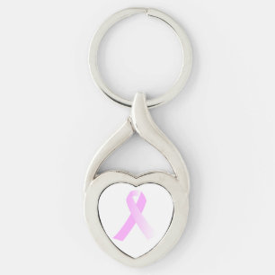 Rosa metall Keychain för Twisted Heart Silverfärgad Nyckelring