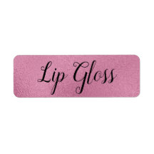 Rosa Metall Lipgloss-etikett