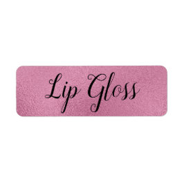 Rosa Metall Lipgloss-etikett Returadress Etikett