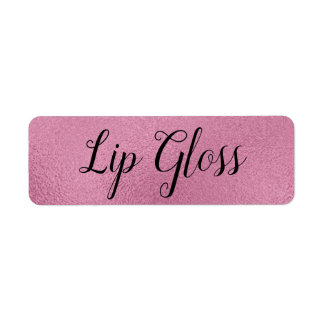 Rosa Metall Lipgloss-etikett Returadress Etikett