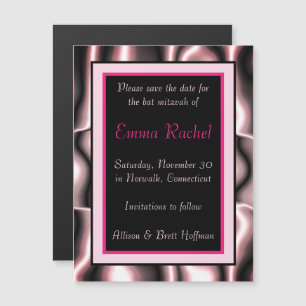Rosa Metall Magnetic Save Date Card Magnetisk Inbjudningskort