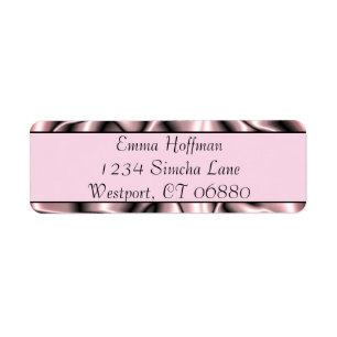Rosa Metall returadressetikett Returadress Etikett