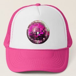 Rosa Metallic Disco Boll Keps