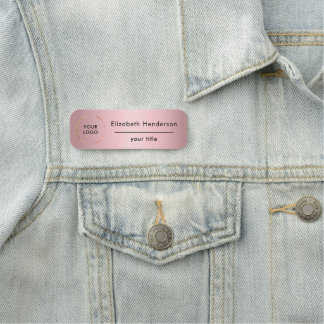 Rosa Metallic med din Logotyp Namnbricka