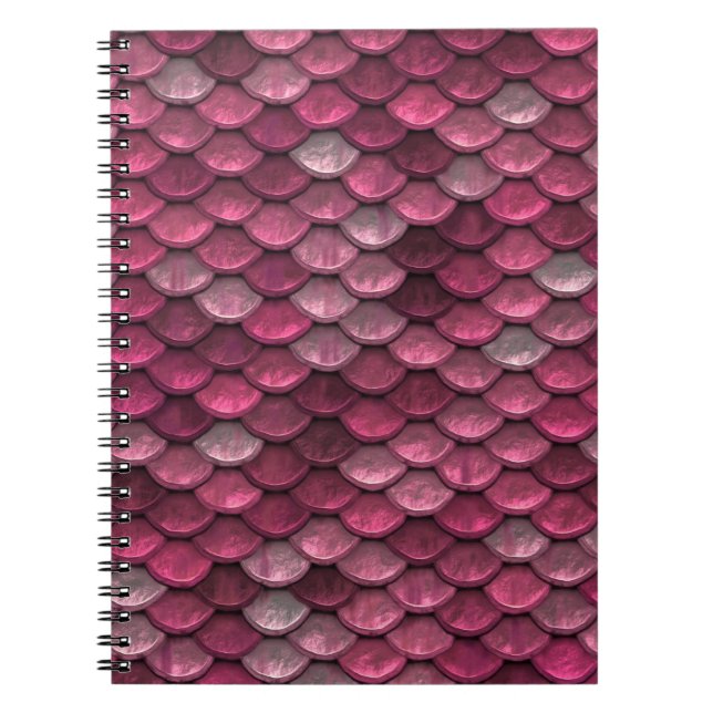 Rosa Metallic Scales Struktur Anteckningsbok (Framsidan)
