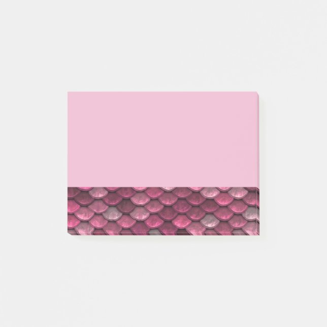 Rosa Metallic Scales Struktur Post-it Block (Framsida)