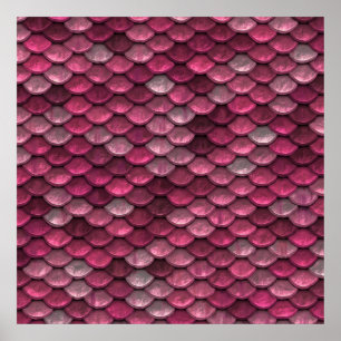 Rosa Metallic Scales Struktur Poster