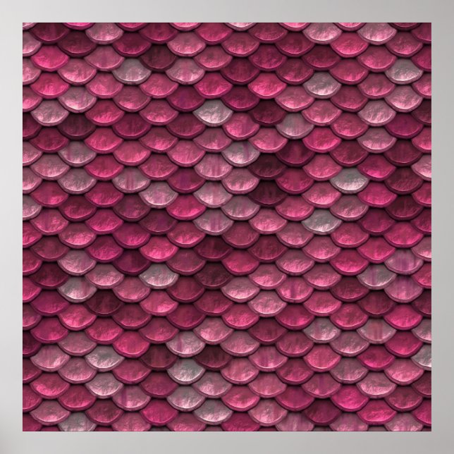 Rosa Metallic Scales Struktur Poster (Framsidan)