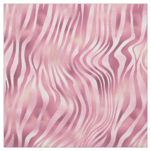 Rosa Metallic Zebra tryck Tyg