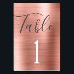 Rosa - Metallisk Bordsnummer i Ro Guld<br><div class="desc">Rosa - Bordsnumret Ro Faux Foil Metallic Stainless Steel Metall Modern and Elegant. Bordsnumret kan uppdateras och ändras på det här dammiga rosa-girokortet. Det här Bordsnumret ingår i en matchande bröllop-samling och ytterligare matchande objekt kan begäras genom att kontakta designern.</div>